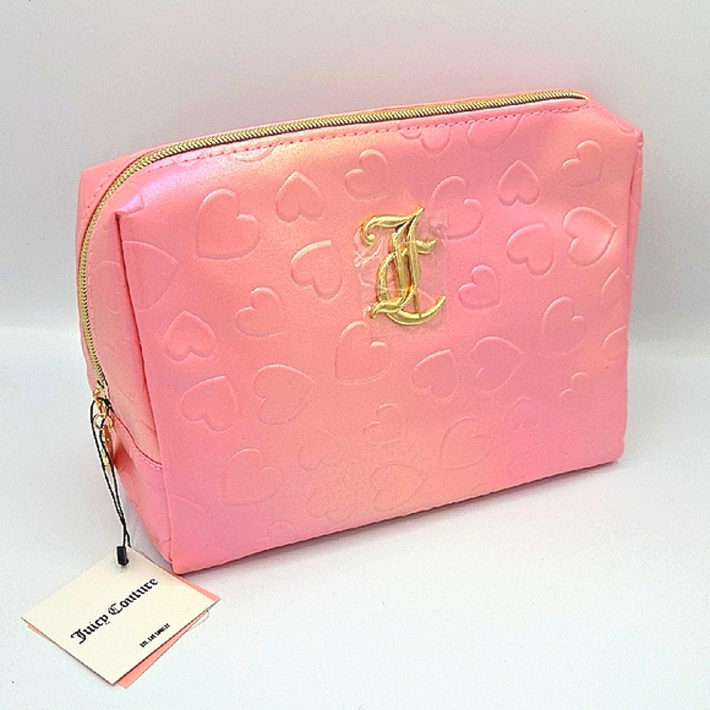 Juicy Couture Pink Cosmetic Bag with Embossed Design